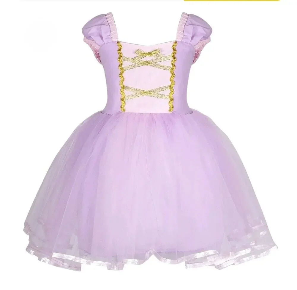 Purple Rapunzel Princess Dress Birthday Party Cosplay Halloween Costume Tutu 4T